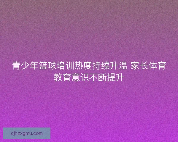 青少年篮球培训热度持续升温 家长体育教育意识不断提升