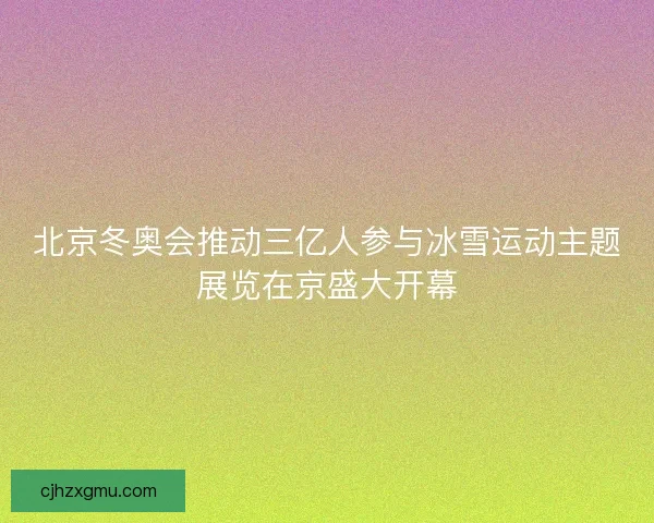 北京冬奥会推动三亿人参与冰雪运动主题展览在京盛大开幕